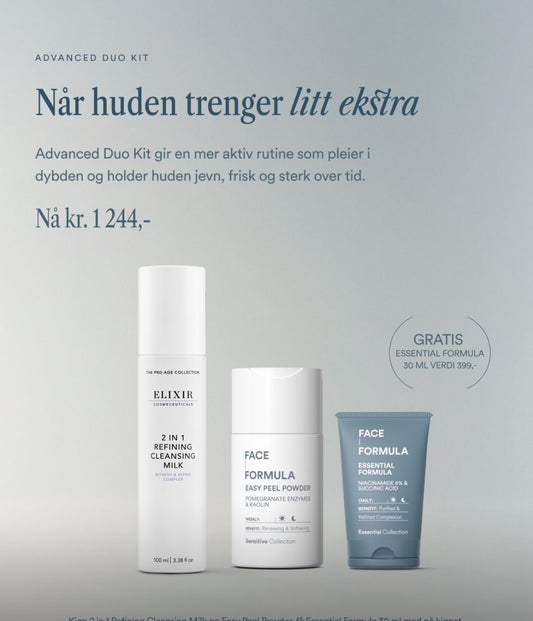 Høskampanje 2-1 Refining cleansing milk, easy peel powder, face formula 6 %