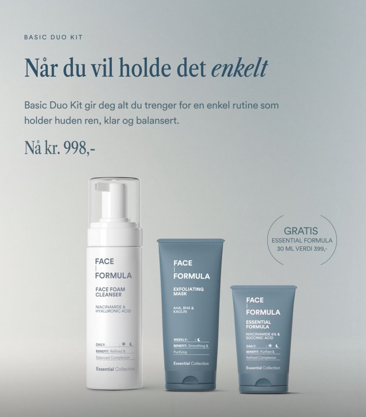 Høstkampanje Face Foam, Exfoliatiing mask, Face Formula 6 %